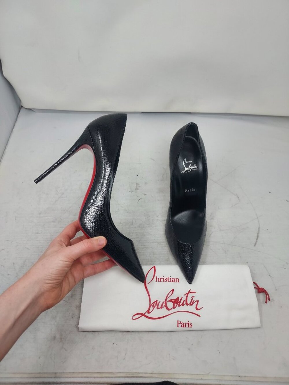Christian Louboutin Kate Black Specchio Star Leather Pump